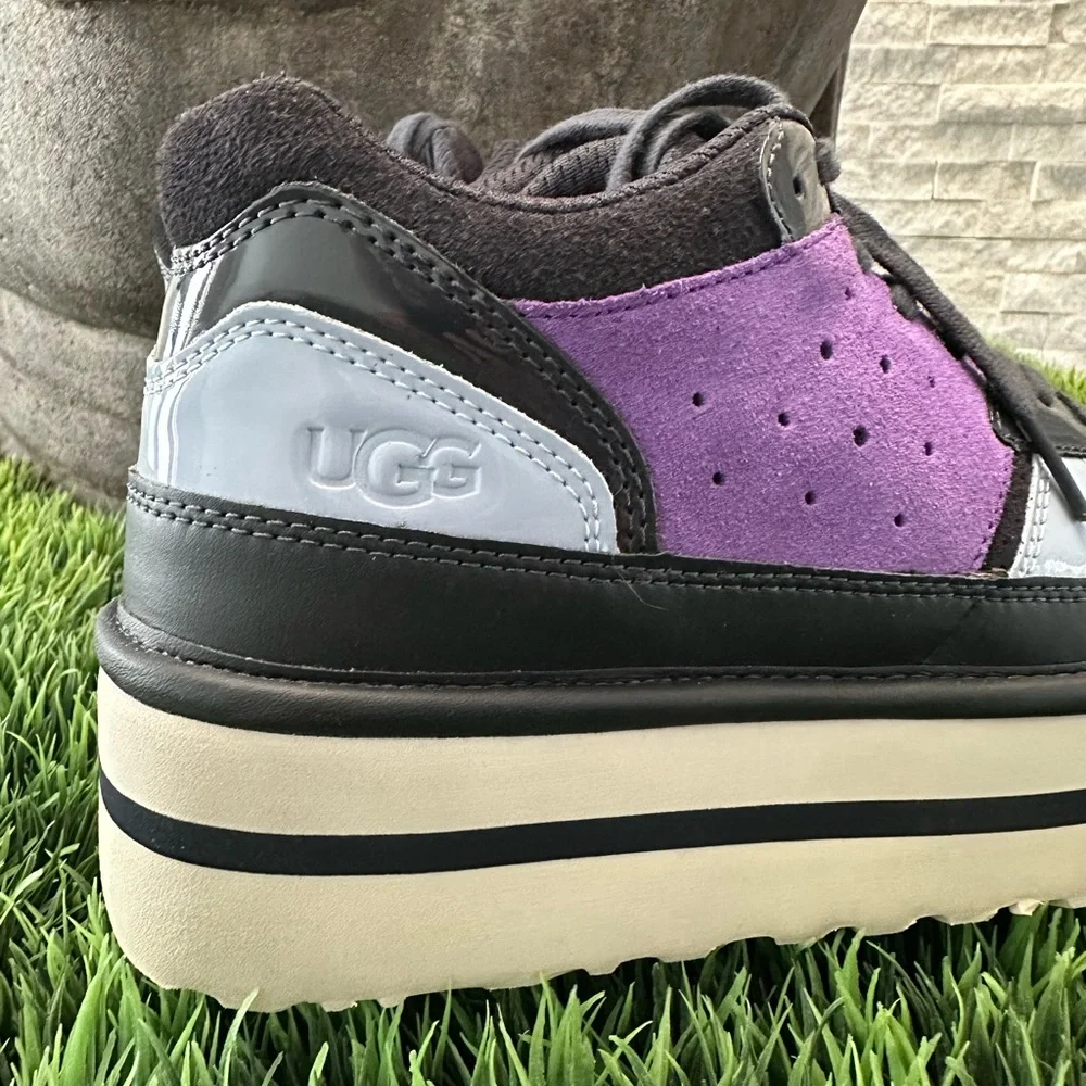 UGG Australia Platform Sneaker Shoes Leather Blue Navy Purple suede size US 7 - Picture 8 of 11
